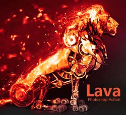 极品PS动作－火山喷发(2017新版/含图文教程)：Lava Photoshop Action